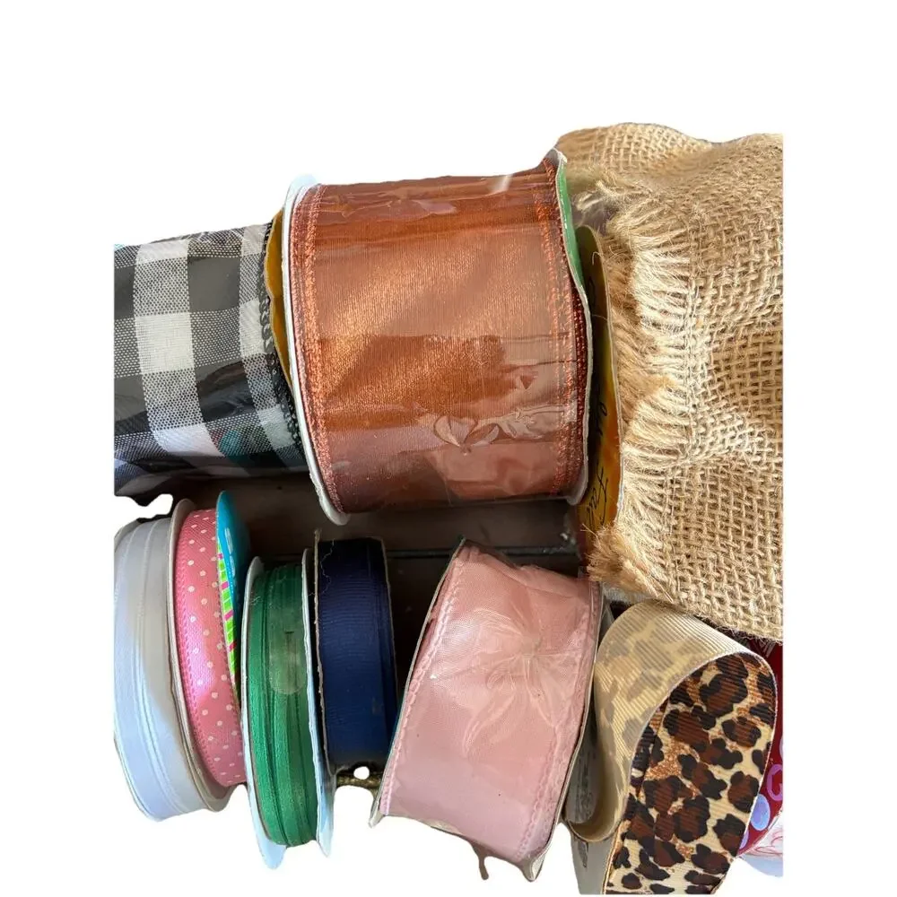 Massive Lot Vintage Holiday Ribbons Multicolor Wrapping Baby Deer Lot 18 Rolls